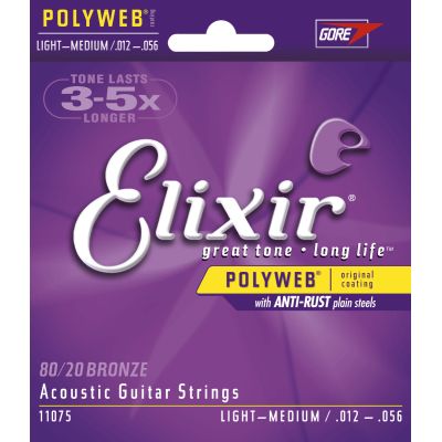 ELIXIR Juego de cuerdas Acústica Poliweb Bronze 12-56