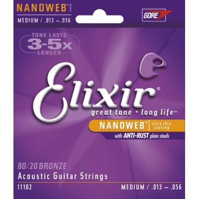 ELIXIR Juego de cuerdas Acústica Nanoweb Bronze 13-56
