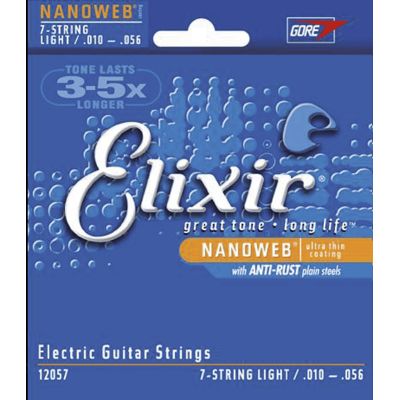 ELIXIR Juego de cuerdas Eléctrica Nanoweb 10-56 - 7 Cuerdas