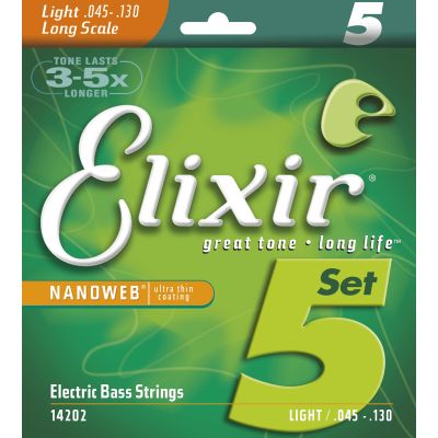 ELIXIR Juego de cuerdas Bajo Nanoweb 45-130 - 5 Cuerdas