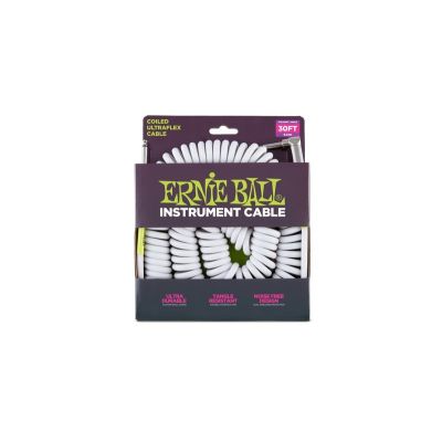 ERNIEBALL Cable Instrumento tipo Coil 9m - Blanco