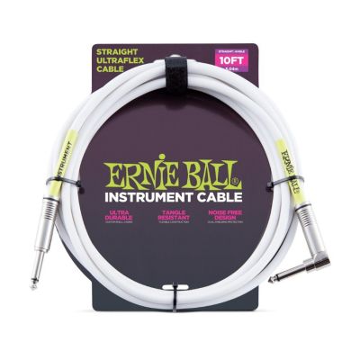 ERNIEBALL Cable Instrumento 3,05m - Blanco