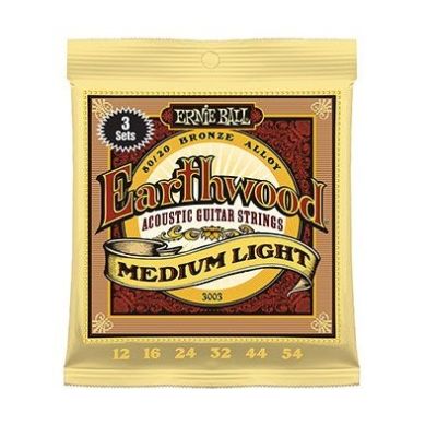 ERNIEBALL Tripack de juegos Acústica Earthwood Bronze Medium Light 12-54