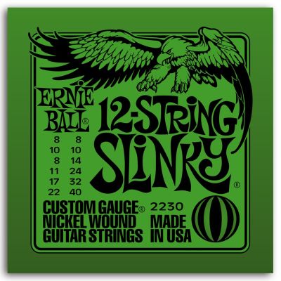 ERNIEBALL Juego de 12 cuerdas Eléctrica Slinky 08-40