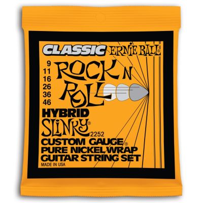 ERNIEBALL Juego de cuerdas Eléctrica Rock n Roll Pure Nickel Hybrid Slinky 09-46