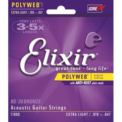 ELIXIR Juego de cuerdas Acústica Poliweb Bronze 10-47 2