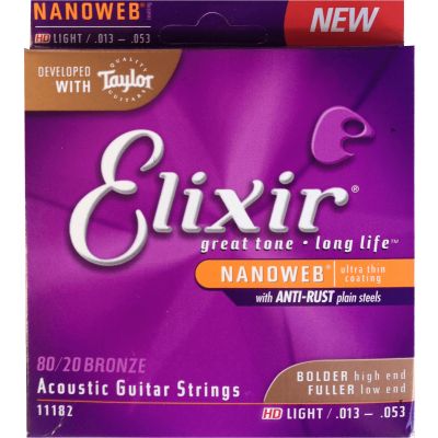 ELIXIR Juego de cuerdas Acústica Nanoweb Bronze 13-53 2