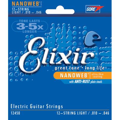 ELIXIR Juego de 12 cuerdas Eléctrica Nanoweb 10-46 2