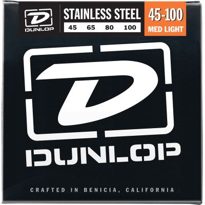 DUNLOP Juego de cuerdas Bajo Acero Inoxidable Medium Light 45-100 2