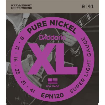 DADDARIO EPN120 PURE NICKEL SUPER LIGHT [09-41] JUEGO ELECTRICA 2