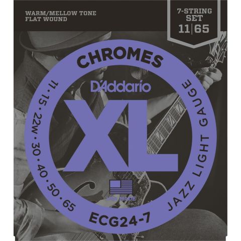 DADDARIO ECG24-7 CHROMES JAZZ LIGHT 7...