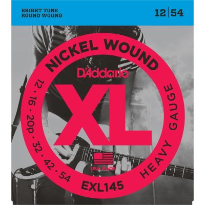 DADDARIO EXL145 NICKEL WOUND, HEAVY, PLAIN 3RD [12-54] JUEGO ELECTRICA 2