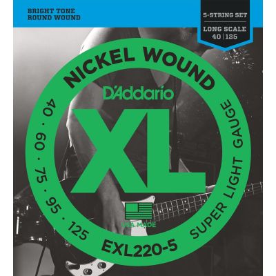 DADDARIO EXL220-5 5-STRING BASS, SUPER LIGHT, LONG SCALE [40-125] 2