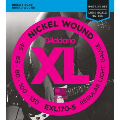 DADDARIO EXL170-5 5-STRING BASS, REGULAR LIGHT LONG SCALE [45-130] 2