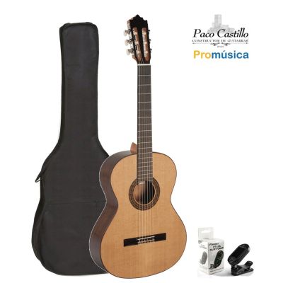 Pack Pack Guitarra Clásica Paco Castillo 202 + Funda + Afinador