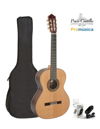 Pack Guitarra Clásica Paco Castillo 204 + Funda + Afinador