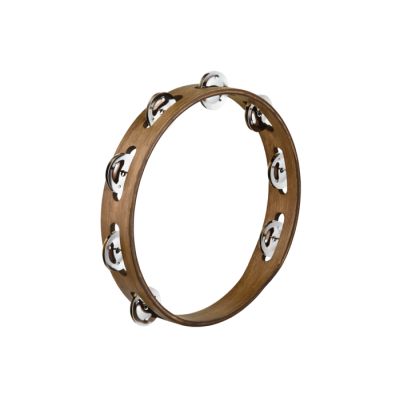 MEINL TA1WB PANDERETA 1 ROW, STAINLESS STEEL JINGLES, WALNUT BROWN