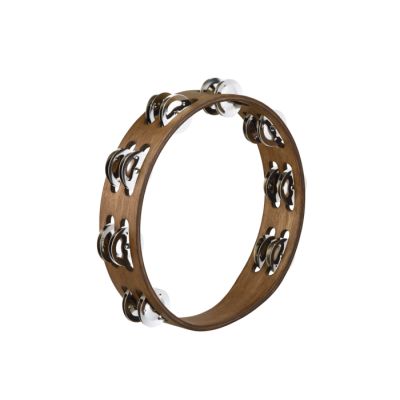 MEINL TA2WB PANDERETA 2 ROWS, STAINLESS STEEL JINGLES, WALNUT BROWN