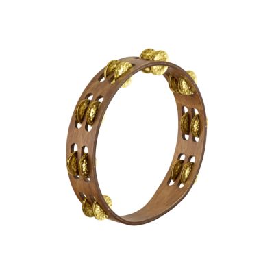 MEINL TA2V-WB PANDERETA 2 ROWS, HAMMERED BRASS JINGLES, WALNUT BROWN
