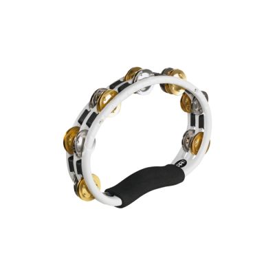 MEINL TMT1M-WH PANDERETA HAND HELD, DUAL ALLOY JINGLES, WHITE