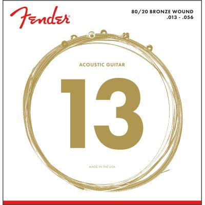 Fender 80/20 Bronze Acoustic Strings, Ball End, 70M .013-.056 Gauges, (6)