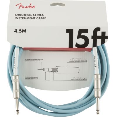 Fender Original Series Instrument Cable, 15' 4,5m, Daphne Blue