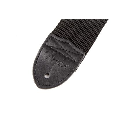 Fender 2" Black Poly Strap w/ Grey Logo 2