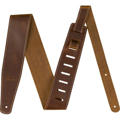 Fender Broken-In Leather Strap, Tan 2.5"