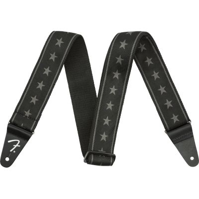Fender Nylon Stars and Stripes Strap, Black/Grey