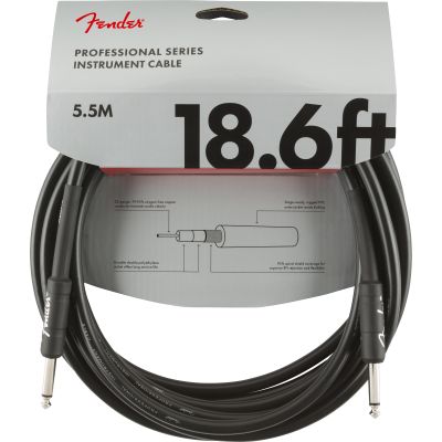 Fender Professional Series Instrument Cable, Straight/Straight, 18.6', Black