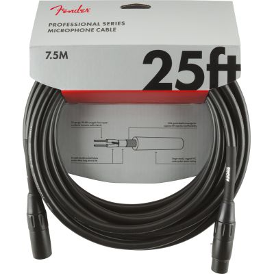 Fender Professional Series Microphone Cable, 25', Black