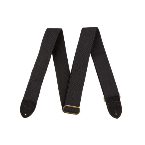 Fender Cotton/Leather Strap, Black