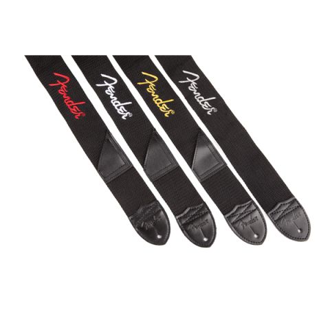 Fender 2" Black Poly Strap w/ Yellow...