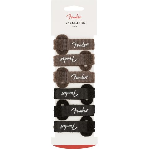 Fender Cable Ties, 7", Black and Brown