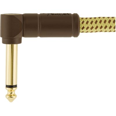 Fender Deluxe Series Instrument Cable, Angle/Angle, 3', Tweed 2