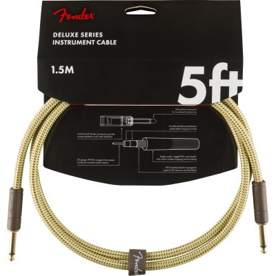 Fender Deluxe Series Instruments Cable, Straight/Straight, 5', Tweed