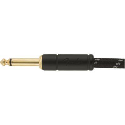 Fender Deluxe Series Instrument Cable, Straight/Angle, 15' Black Tweed 2