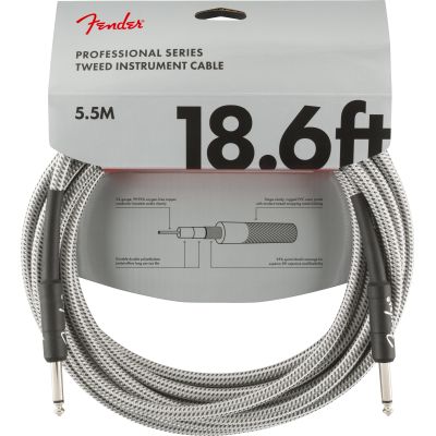 Fender Professional Series Instrument Cable, 18.6', White Tweed