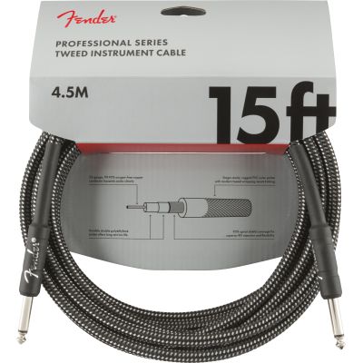 Fender Professional Series Instrument Cable, 15', 4,5M Gray Tweed