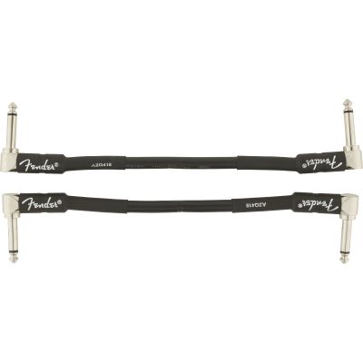 Fender Professional Series Instrument Cable 2-Pack, Angle/Angle, 6", Black 2