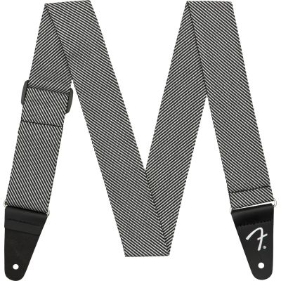 Fender Modern Tweed Strap, White/Black 2"