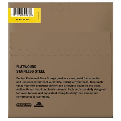 DUNLOP Juego de cuerdas Bajo Entorchado Plano 40-100 (Escala Corta) 2