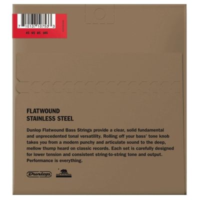 DUNLOP Juego de cuerdas Bajo Entorchado Plano 45-105 (Escala Corta) 2