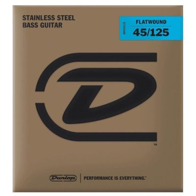 DUNLOP Juego de cuerdas Bajo Entorchado Plano  45-125 - 5 Cuerdas (Escala Larga)