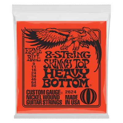 ERNIEBALL Juego de cuerdas Eléctrica Slinky 10-74 - 8 Cuerdas