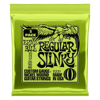 ERNIEBALL Pack 3 Juegos de cuerdas Regular Slinky 10-46