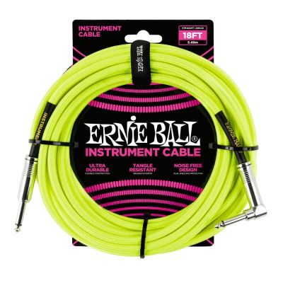 ERNIEBALL Cable Instrumento Trenzado 5,49 m Amarillo Neón