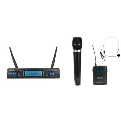 EK AUDIO EKWLMC SISTEMA INALÁMBRICO DE DOS MICRÓFONOS MANO Y CABEZA