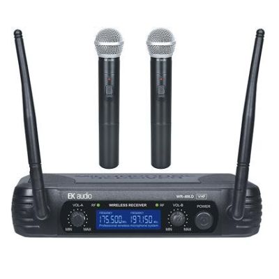 EK AUDIO WR69LD DOS MICRÓFONOS INALÁMBRICOS DE MANO VHF