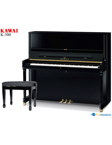 Kawai K-500 Piano Vertical Negro Pulido